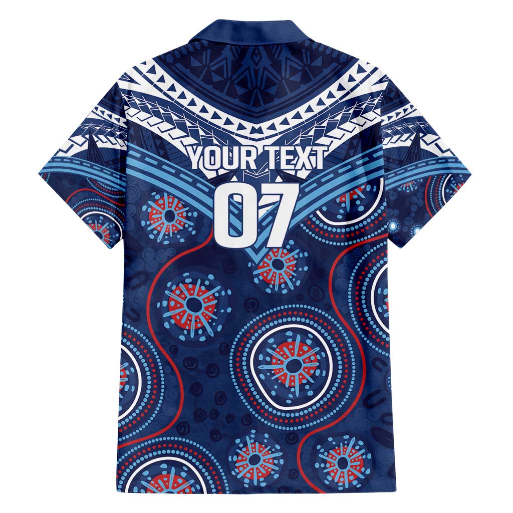 Personalized Australia NSW Blues Hawaiian Shirt Indigenous Aboriginal Mix Polynesian Motifs