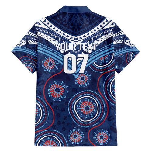 Personalized Australia NSW Blues Hawaiian Shirt Indigenous Aboriginal Mix Polynesian Motifs