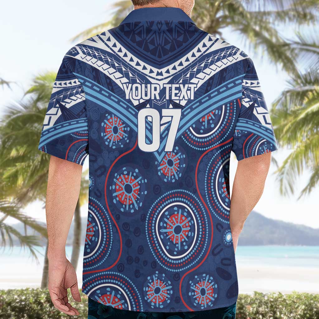 Personalized Australia NSW Blues Hawaiian Shirt Indigenous Aboriginal Mix Polynesian Motifs