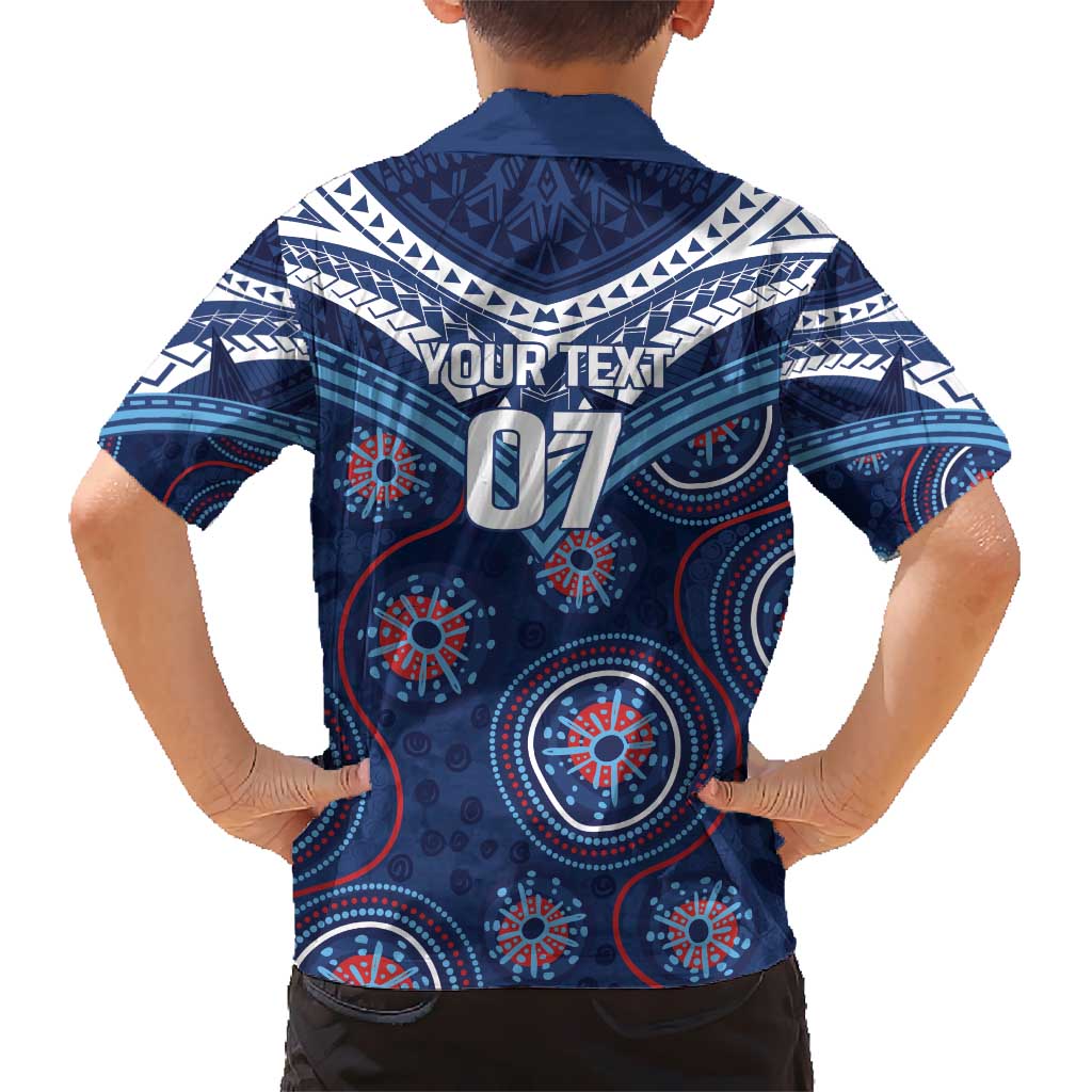Personalized Australia NSW Blues Hawaiian Shirt Indigenous Aboriginal Mix Polynesian Motifs