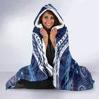 Personalized Australia NSW Blues Hooded Blanket Indigenous Aboriginal Mix Polynesian Motifs