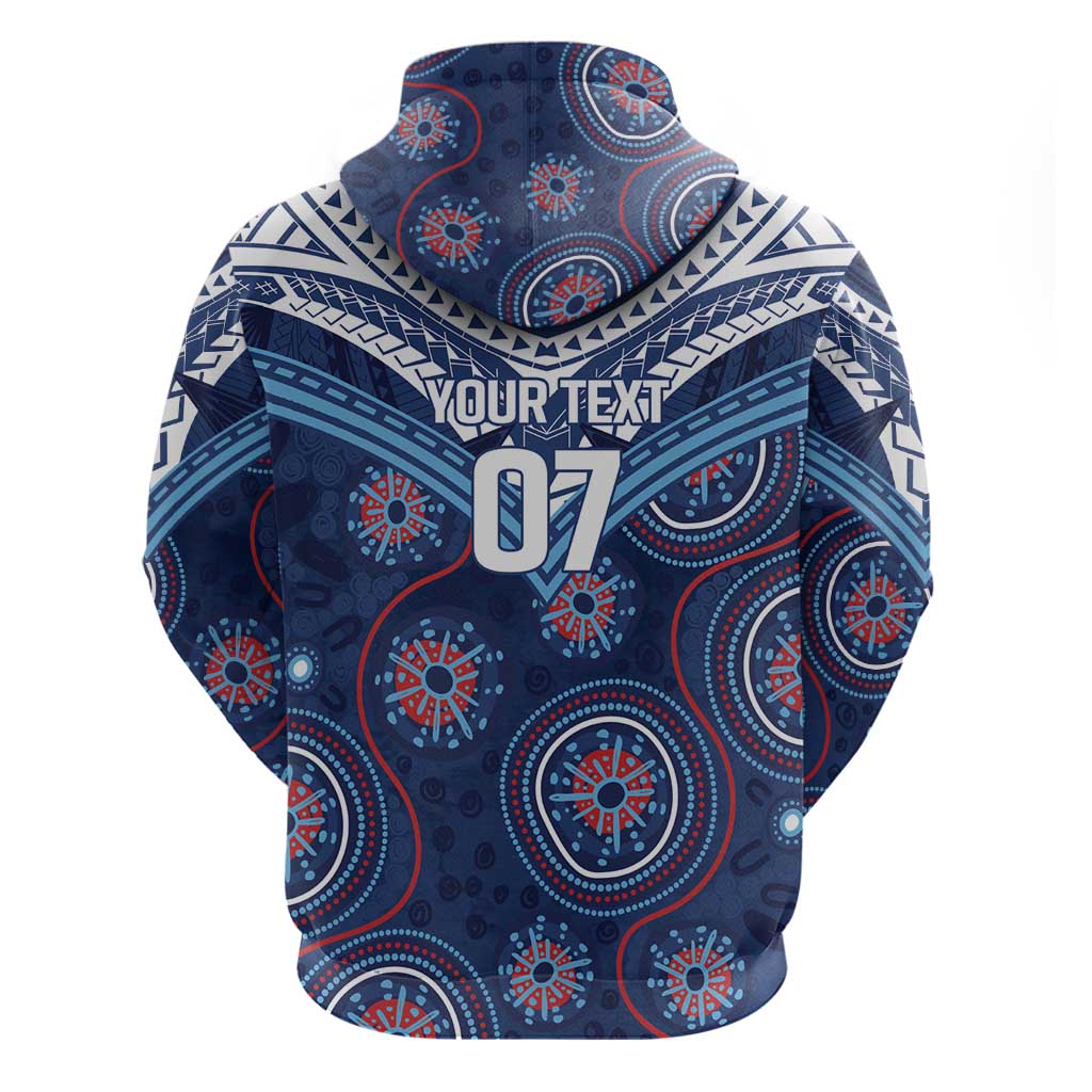 Personalized Australia NSW Blues Hoodie Indigenous Aboriginal Mix Polynesian Motifs