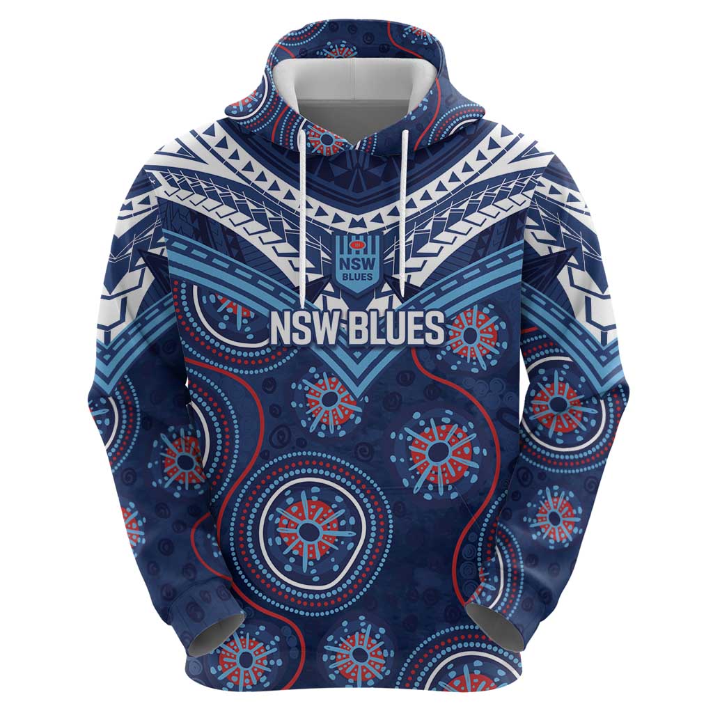 Personalized Australia NSW Blues Hoodie Indigenous Aboriginal Mix Polynesian Motifs