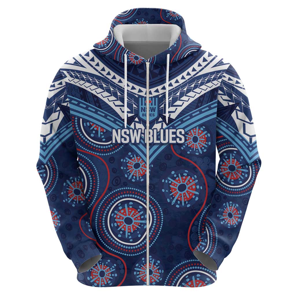 Personalized Australia NSW Blues Hoodie Indigenous Aboriginal Mix Polynesian Motifs