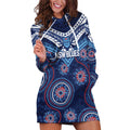 Personalized Australia NSW Blues Hoodie Dress Indigenous Aboriginal Mix Polynesian Motifs