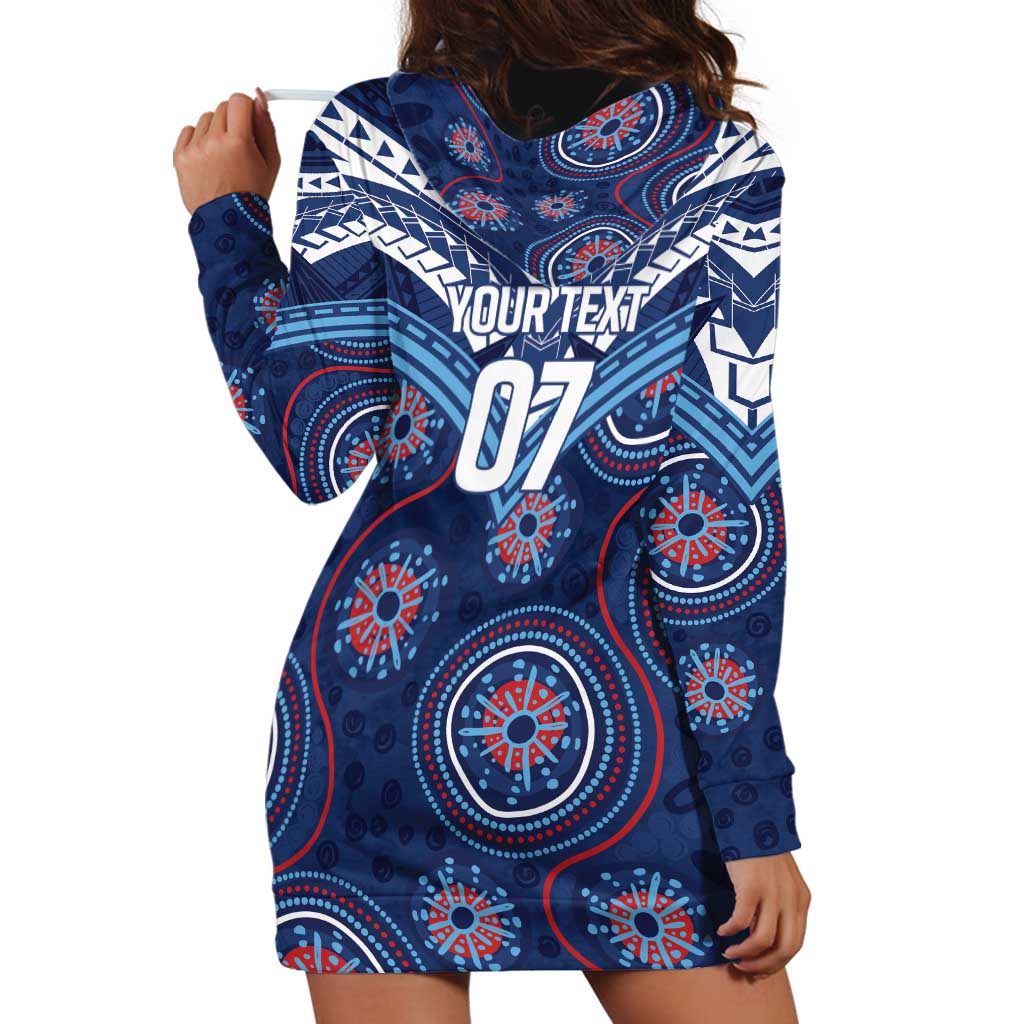 Personalized Australia NSW Blues Hoodie Dress Indigenous Aboriginal Mix Polynesian Motifs