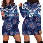 Personalized Australia NSW Blues Hoodie Dress Indigenous Aboriginal Mix Polynesian Motifs