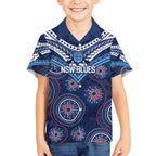 Personalized Australia NSW Blues Kid Hawaiian Shirt Indigenous Aboriginal Mix Polynesian Motifs