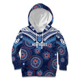 Personalized Australia NSW Blues Kid Hoodie Indigenous Aboriginal Mix Polynesian Motifs