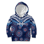 Personalized Australia NSW Blues Kid Hoodie Indigenous Aboriginal Mix Polynesian Motifs