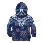 Personalized Australia NSW Blues Kid Hoodie Indigenous Aboriginal Mix Polynesian Motifs