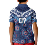 Personalized Australia NSW Blues Kid Polo Shirt Indigenous Aboriginal Mix Polynesian Motifs