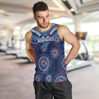 Personalized Australia NSW Blues Men Tank Top Indigenous Aboriginal Mix Polynesian Motifs