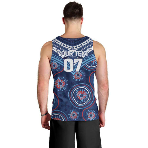 Personalized Australia NSW Blues Men Tank Top Indigenous Aboriginal Mix Polynesian Motifs