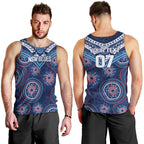 Personalized Australia NSW Blues Men Tank Top Indigenous Aboriginal Mix Polynesian Motifs