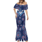Personalized Australia NSW Blues Mermaid Dress Indigenous Aboriginal Mix Polynesian Motifs