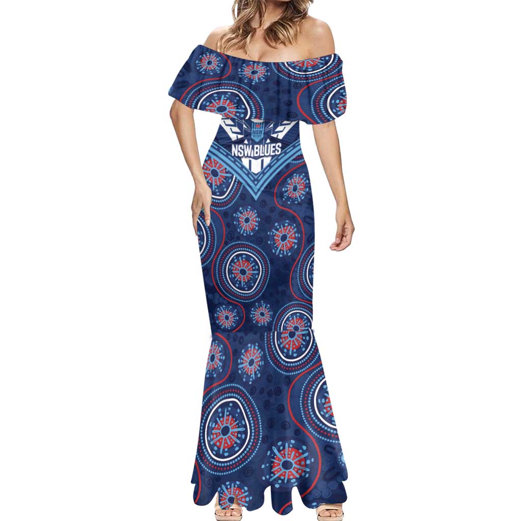 Personalized Australia NSW Blues Mermaid Dress Indigenous Aboriginal Mix Polynesian Motifs