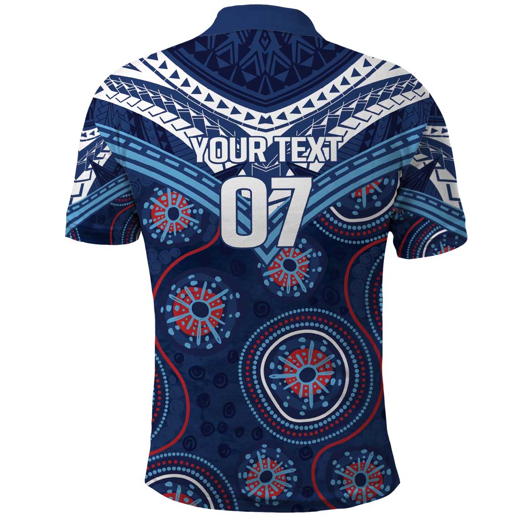 Personalized Australia NSW Blues Polo Shirt Indigenous Aboriginal Mix Polynesian Motifs