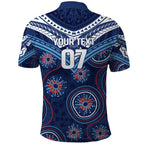 Personalized Australia NSW Blues Polo Shirt Indigenous Aboriginal Mix Polynesian Motifs