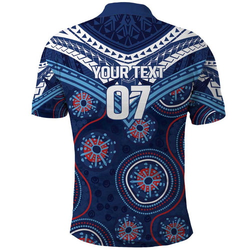 Personalized Australia NSW Blues Polo Shirt Indigenous Aboriginal Mix Polynesian Motifs