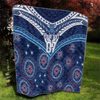 Personalized Australia NSW Blues Quilt Indigenous Aboriginal Mix Polynesian Motifs