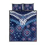 Personalized Australia NSW Blues Quilt Bed Set Indigenous Aboriginal Mix Polynesian Motifs
