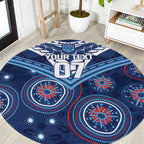 Personalized Australia NSW Blues Round Carpet Indigenous Aboriginal Mix Polynesian Motifs