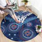 Personalized Australia NSW Blues Round Carpet Indigenous Aboriginal Mix Polynesian Motifs
