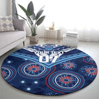 Personalized Australia NSW Blues Round Carpet Indigenous Aboriginal Mix Polynesian Motifs