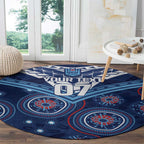 Personalized Australia NSW Blues Round Carpet Indigenous Aboriginal Mix Polynesian Motifs