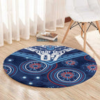 Personalized Australia NSW Blues Round Carpet Indigenous Aboriginal Mix Polynesian Motifs