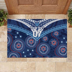 Personalized Australia NSW Blues Rubber Doormat Indigenous Aboriginal Mix Polynesian Motifs