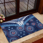 Personalized Australia NSW Blues Rubber Doormat Indigenous Aboriginal Mix Polynesian Motifs