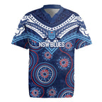 Personalized Australia NSW Blues Rugby Jersey Indigenous Aboriginal Mix Polynesian Motifs