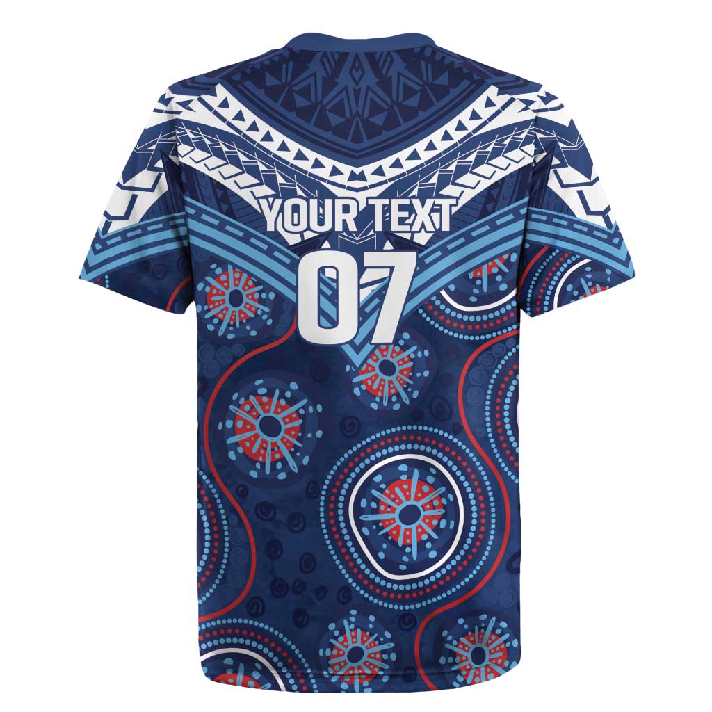 Personalized Australia NSW Blues Rugby Jersey Indigenous Aboriginal Mix Polynesian Motifs