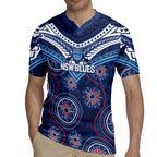 Personalized Australia NSW Blues Rugby Jersey Indigenous Aboriginal Mix Polynesian Motifs