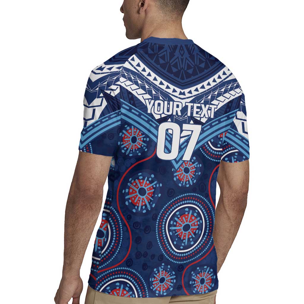 Personalized Australia NSW Blues Rugby Jersey Indigenous Aboriginal Mix Polynesian Motifs