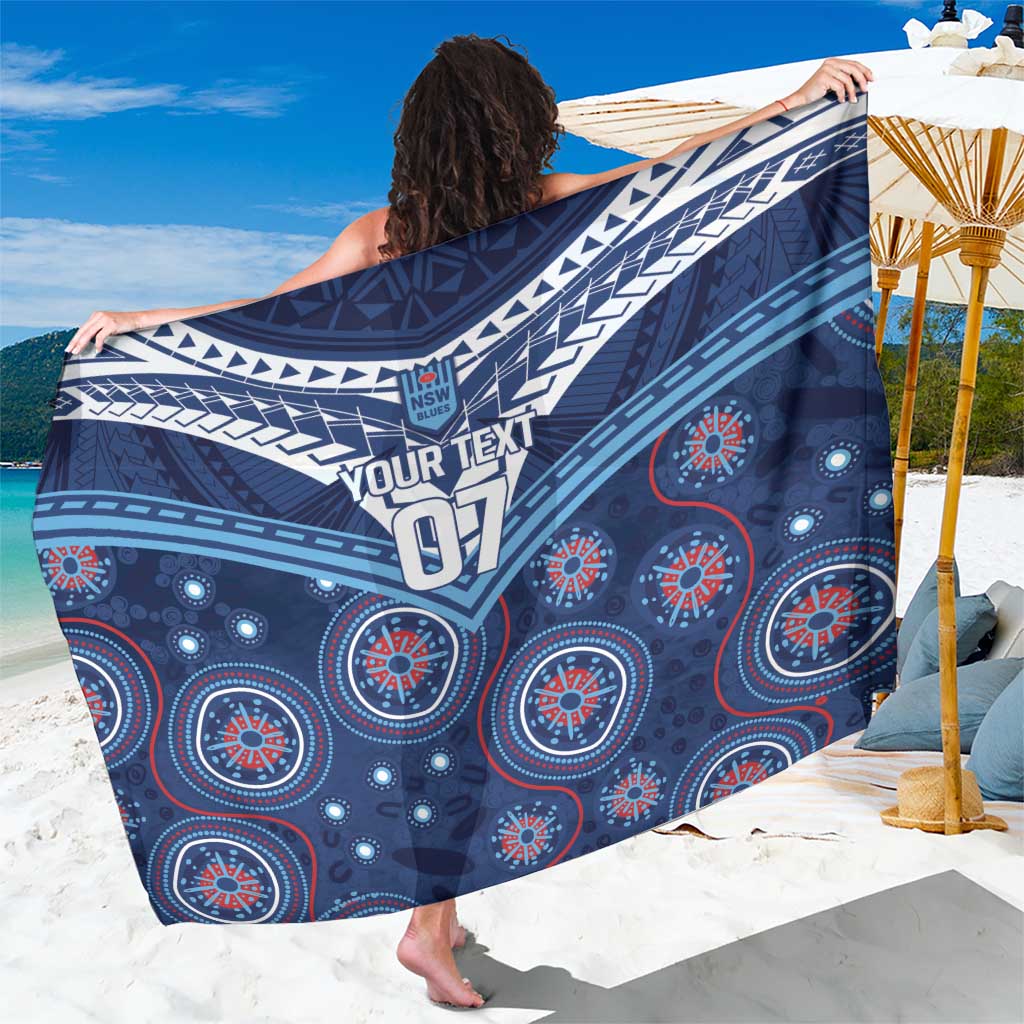 Personalized Australia NSW Blues Sarong Indigenous Aboriginal Mix Polynesian Motifs