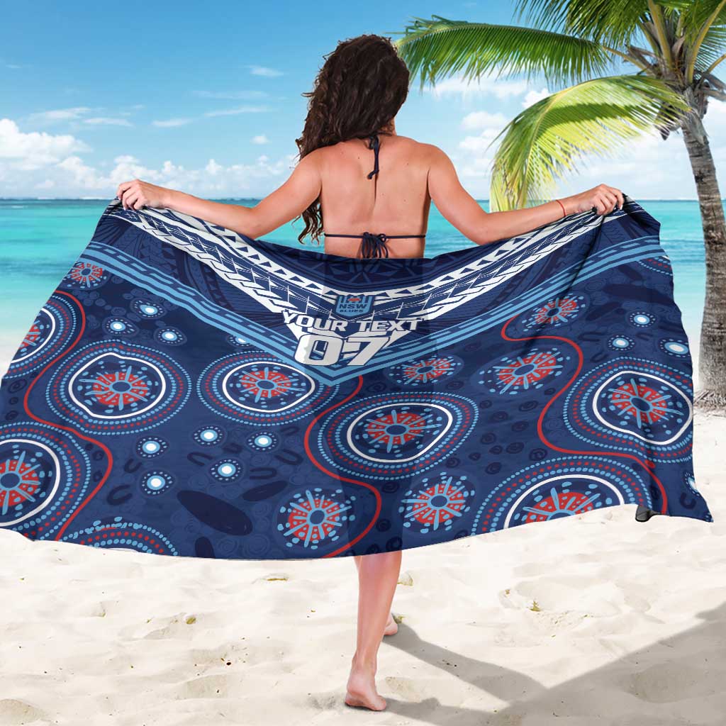 Personalized Australia NSW Blues Sarong Indigenous Aboriginal Mix Polynesian Motifs