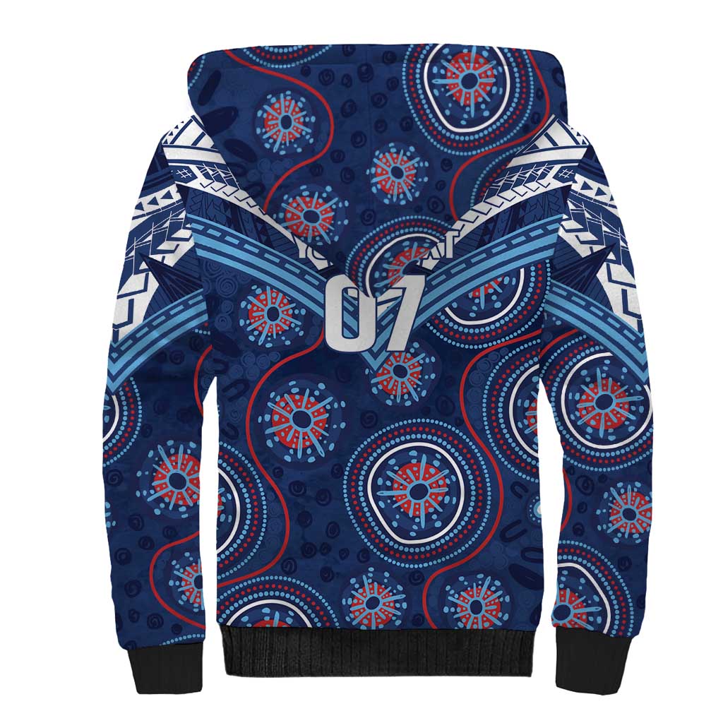Personalized Australia NSW Blues Sherpa Hoodie Indigenous Aboriginal Mix Polynesian Motifs