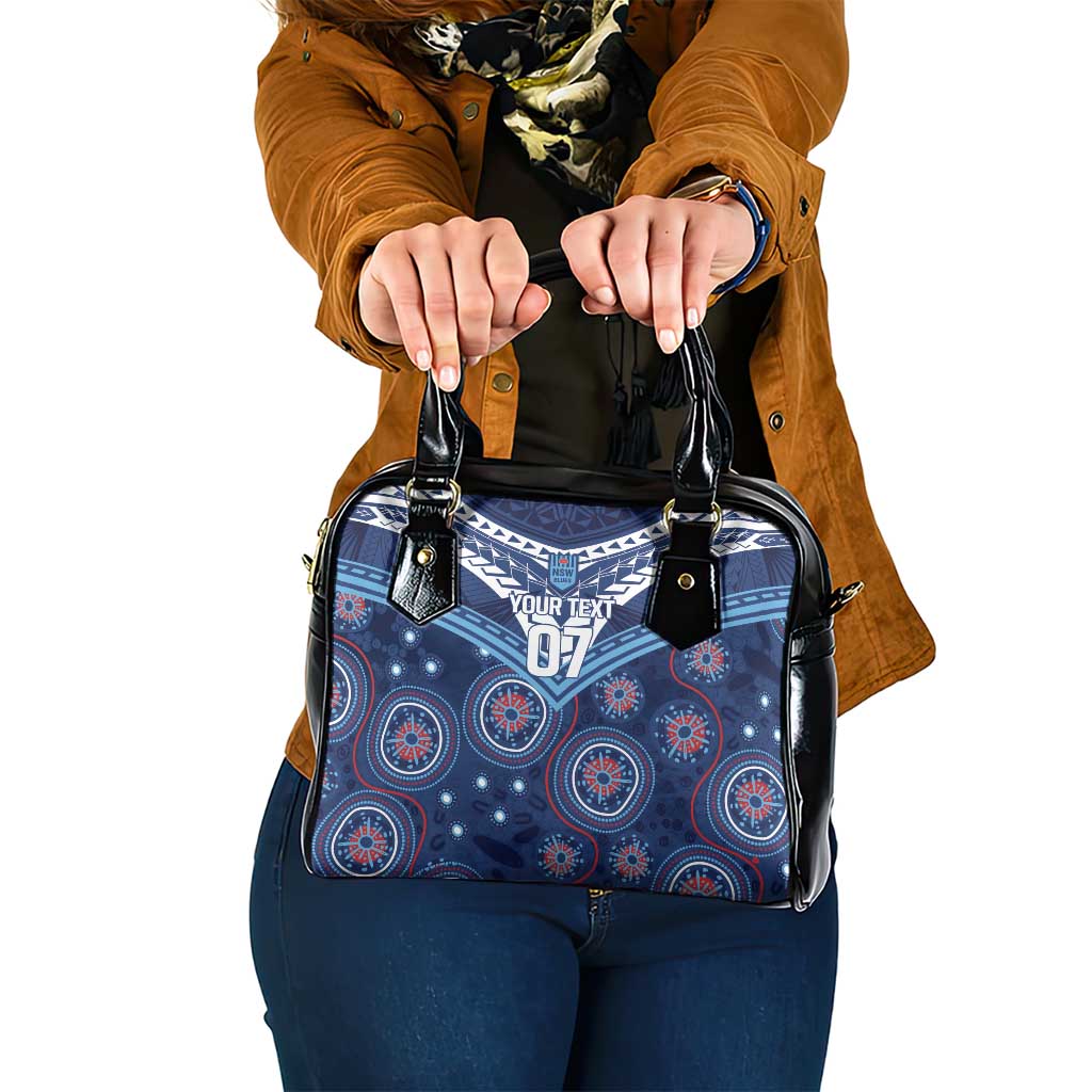 Personalized Australia NSW Blues Shoulder Handbag Indigenous Aboriginal Mix Polynesian Motifs
