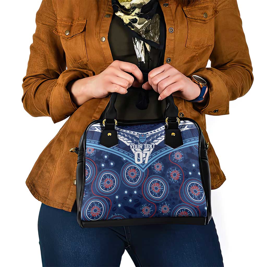 Personalized Australia NSW Blues Shoulder Handbag Indigenous Aboriginal Mix Polynesian Motifs