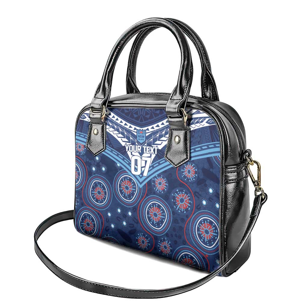 Personalized Australia NSW Blues Shoulder Handbag Indigenous Aboriginal Mix Polynesian Motifs