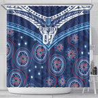 Personalized Australia NSW Blues Shower Curtain Indigenous Aboriginal Mix Polynesian Motifs