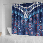 Personalized Australia NSW Blues Shower Curtain Indigenous Aboriginal Mix Polynesian Motifs