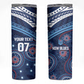 Personalized Australia NSW Blues Skinny Tumbler Indigenous Aboriginal Mix Polynesian Motifs