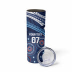 Personalized Australia NSW Blues Skinny Tumbler Indigenous Aboriginal Mix Polynesian Motifs