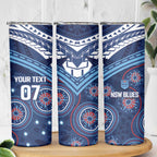 Personalized Australia NSW Blues Skinny Tumbler Indigenous Aboriginal Mix Polynesian Motifs