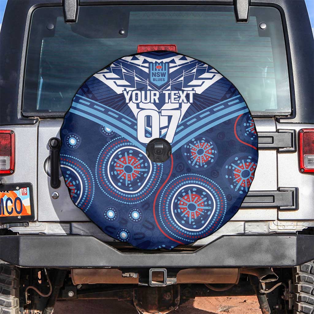 Personalized Australia NSW Blues Spare Tire Cover Indigenous Aboriginal Mix Polynesian Motifs