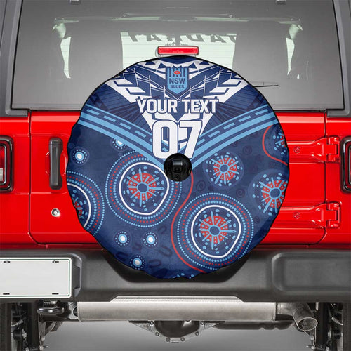 Personalized Australia NSW Blues Spare Tire Cover Indigenous Aboriginal Mix Polynesian Motifs